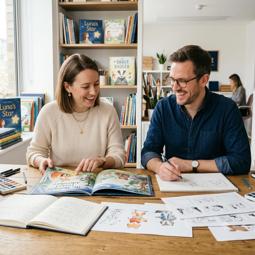 Open illustrated children’s picture book