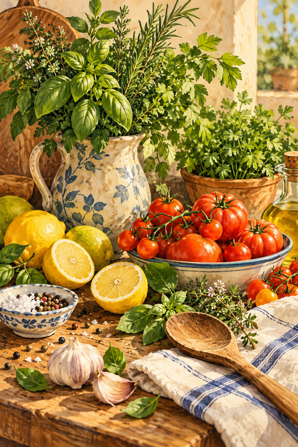 AI-generated temporary illustrative artwork — Cooking
